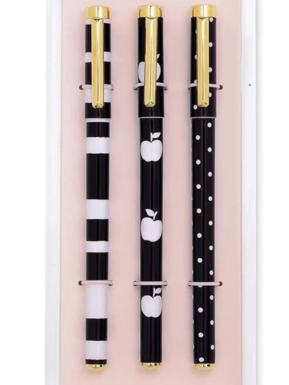 kate spade new york Fine Ink Pen Set of 3 with Acrylic Desk Organizer Tray.